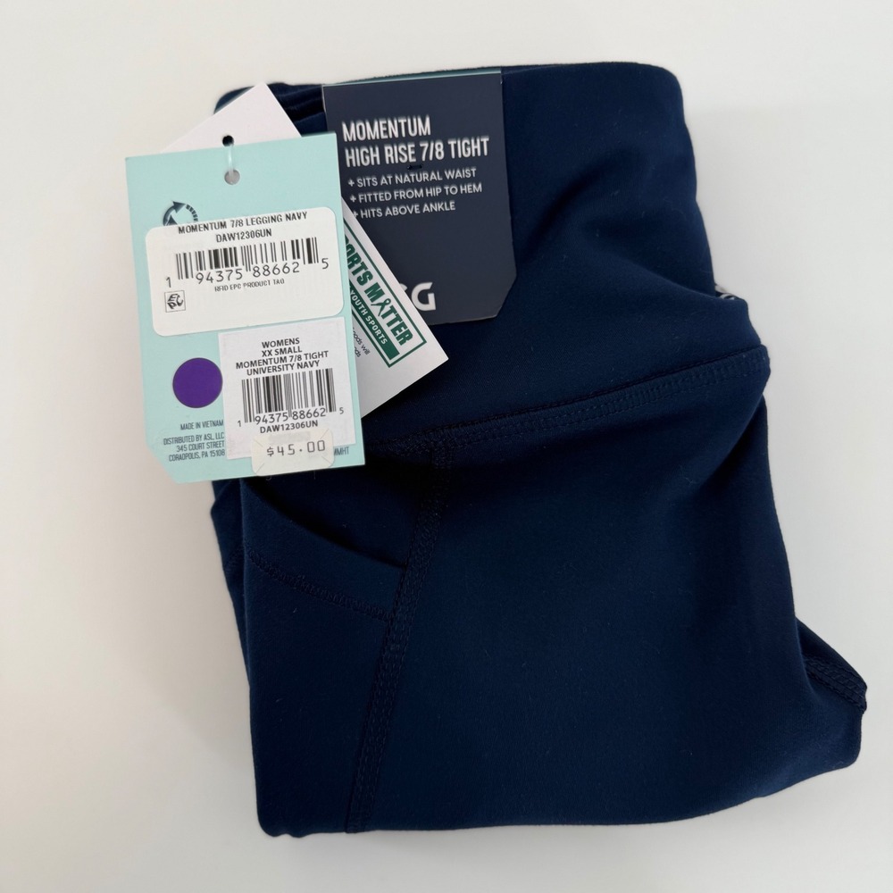 DSG‎ Momentum High Rise 7/8 Tight Navy XXS Athletic Leggings NWT
